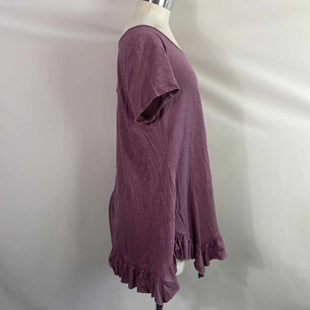 NWT Purple With Ruffle Trim Top - Picture 2 of 7